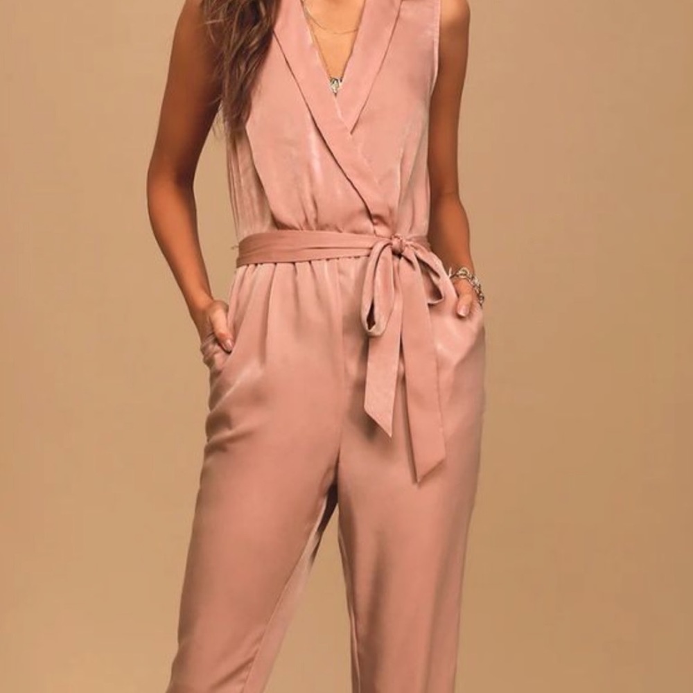Love Like That Mauve Satin Sleeveless Jumpsuit